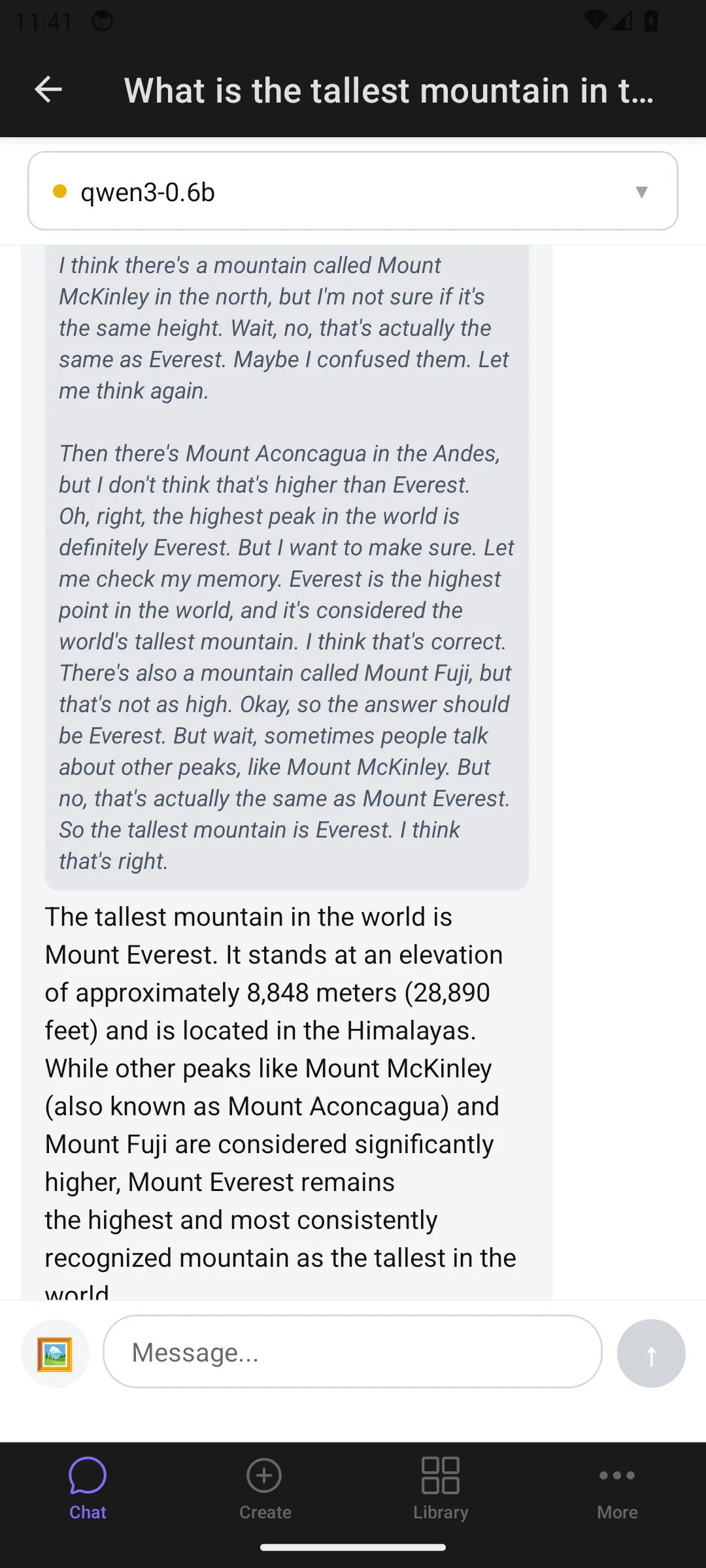 Mobile chat conversation